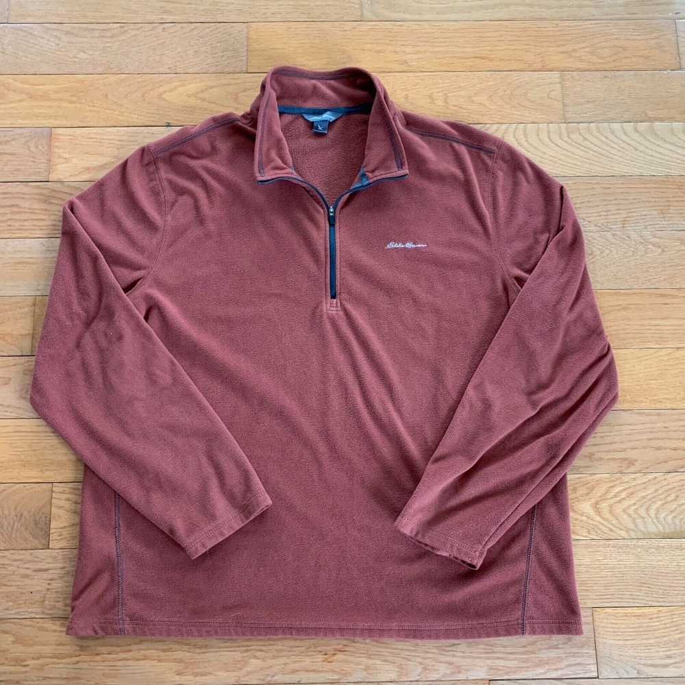 Eddie Bauer 1/4 Quarter Zip Fleece Pullover Mens XL Polyester